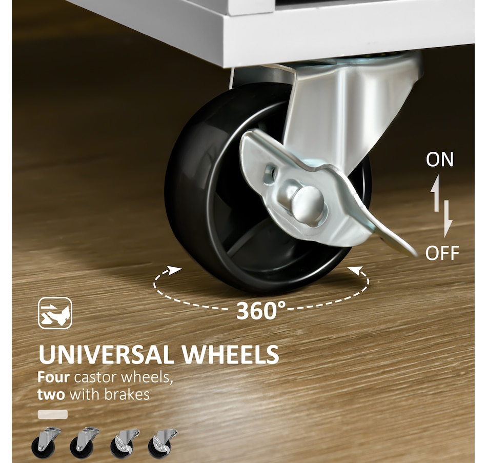 Image 997193_ALTMORE4.jpg, Product 997-193 / Price $204.99 - $214.99, HOMCOM Rolling Kitchen Island with Storage Cabinet, Drawers, Towel Rack from HOMCOM on TSC.ca's Home & Garden department
