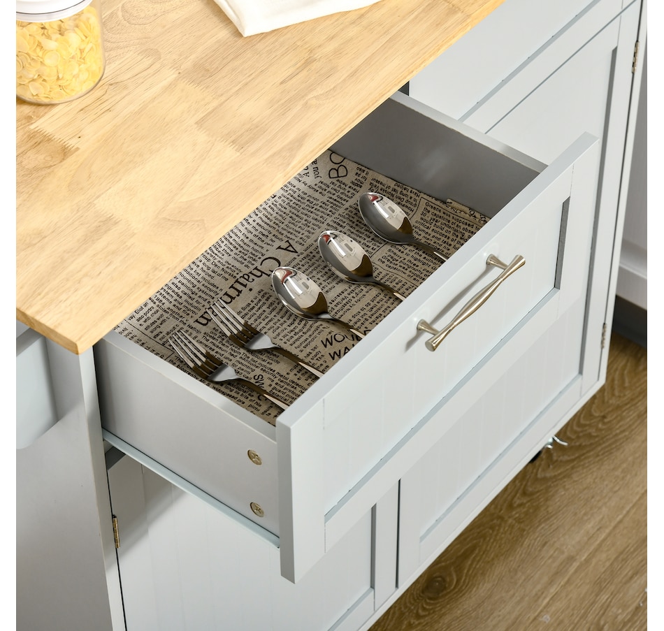 Image 997193_ALTMORE8.jpg, Product 997-193 / Price $204.99 - $214.99, HOMCOM Rolling Kitchen Island with Storage Cabinet, Drawers, Towel Rack from HOMCOM on TSC.ca's Home & Garden department