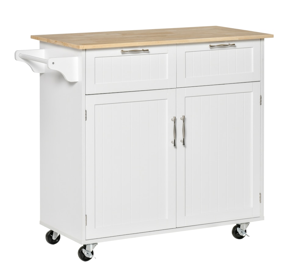 Image 997193_ST02.jpg, Product 997-193 / Price $204.99 - $214.99, HOMCOM Rolling Kitchen Island with Storage Cabinet, Drawers, Towel Rack from HOMCOM on TSC.ca's Home & Garden department