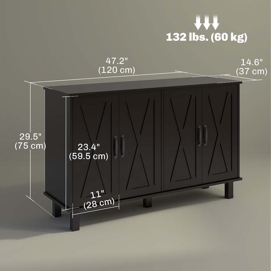 Image 997194_ALTMORE18.jpg, Product 997-194 / Price $199.99 - $204.99, HOMCOM Coffee Bar Cabinet, Buffet Sideboard w/ Barn Doors, Adjustable Shelf from HOMCOM on TSC.ca's Home & Garden department