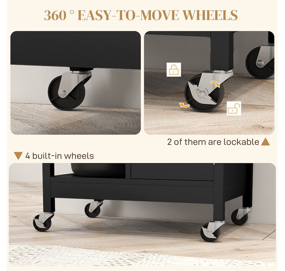 Image 997196_ALTMORE12.jpg, Product 997-196 / Price $134.99 - $144.99, HOMCOM Rubber Wood Top Kitchen Cart With Storage Cabinet from HOMCOM on TSC.ca's Home & Garden department