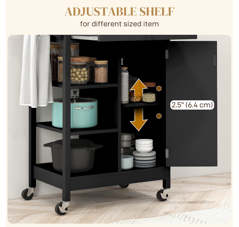 Image 997196_ALTMORE13.jpg, Product 997-196 / Price $134.99 - $144.99, HOMCOM Rubber Wood Top Kitchen Cart With Storage Cabinet from HOMCOM on TSC.ca's Home & Garden department