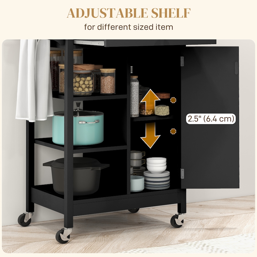 Image 997196_ALTMORE13.jpg, Product 997-196 / Price $144.99, HOMCOM Kitchen Cart Storage Trolley w/ 4 Wheels 3 Shelves Drawer from HOMCOM on TSC.ca's Home & Garden department
