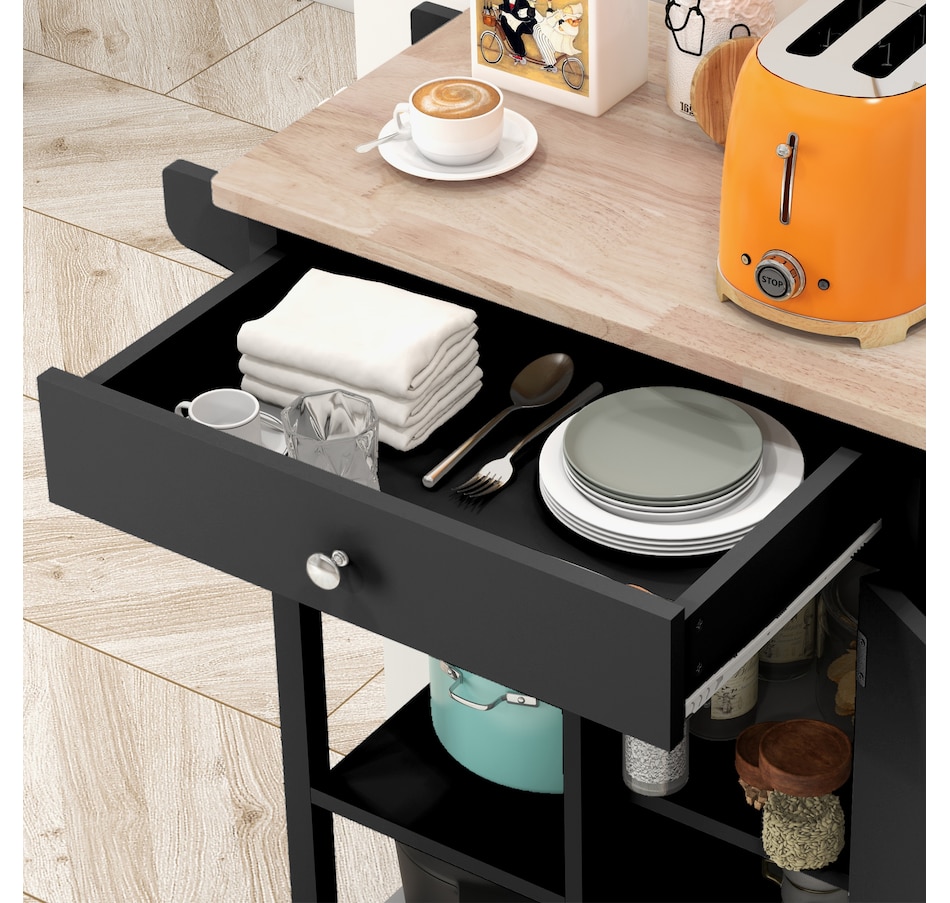 Image 997196_ALTMORE15.jpg, Product 997-196 / Price $134.99 - $144.99, HOMCOM Rubber Wood Top Kitchen Cart With Storage Cabinet from HOMCOM on TSC.ca's Home & Garden department