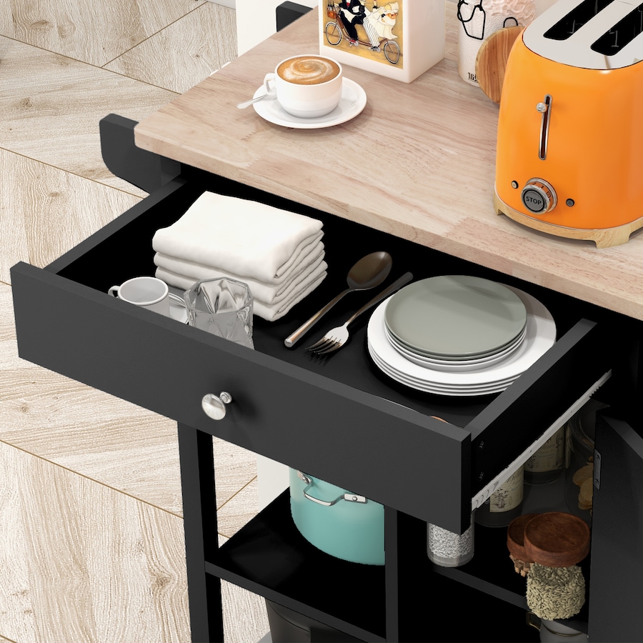 Image 997196_ALTMORE15.jpg, Product 997-196 / Price $144.99, HOMCOM Kitchen Cart Storage Trolley w/ 4 Wheels 3 Shelves Drawer from HOMCOM on TSC.ca's Home & Garden department