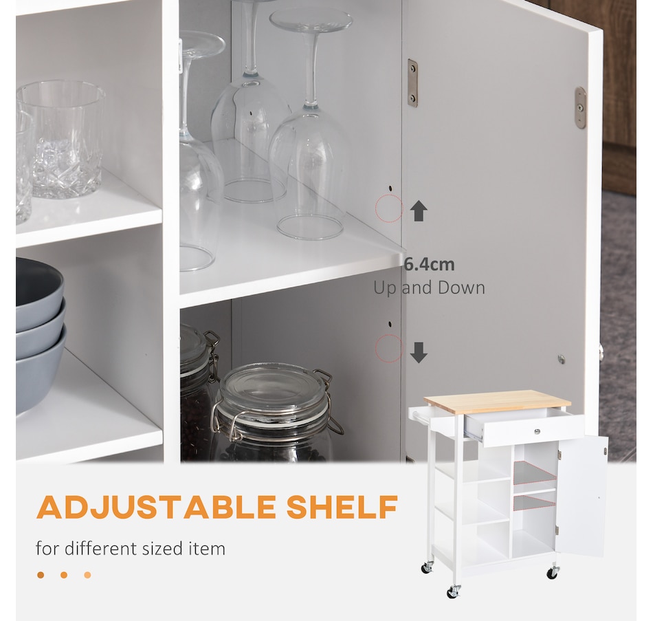 Image 997196_ALTMORE5.jpg, Product 997-196 / Price $134.99 - $144.99, HOMCOM Rubber Wood Top Kitchen Cart With Storage Cabinet from HOMCOM on TSC.ca's Home & Garden department