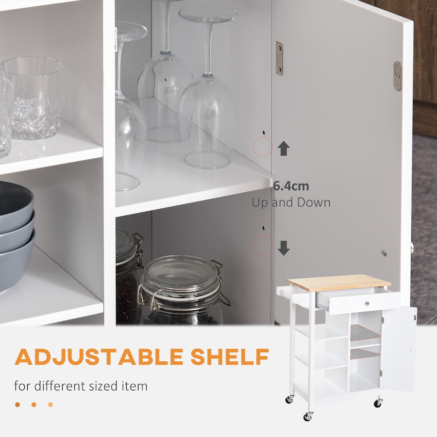 Image 997196_ALTMORE5.jpg, Product 997-196 / Price $144.99, HOMCOM Kitchen Cart Storage Trolley w/ 4 Wheels 3 Shelves Drawer from HOMCOM on TSC.ca's Home & Garden department