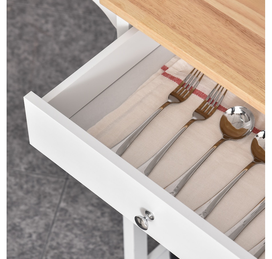 Image 997196_ALTMORE7.jpg, Product 997-196 / Price $134.99 - $144.99, HOMCOM Rubber Wood Top Kitchen Cart With Storage Cabinet from HOMCOM on TSC.ca's Home & Garden department