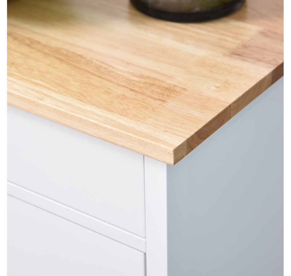 Image 997196_ALTMORE8.jpg, Product 997-196 / Price $134.99 - $144.99, HOMCOM Rubber Wood Top Kitchen Cart With Storage Cabinet from HOMCOM on TSC.ca's Home & Garden department