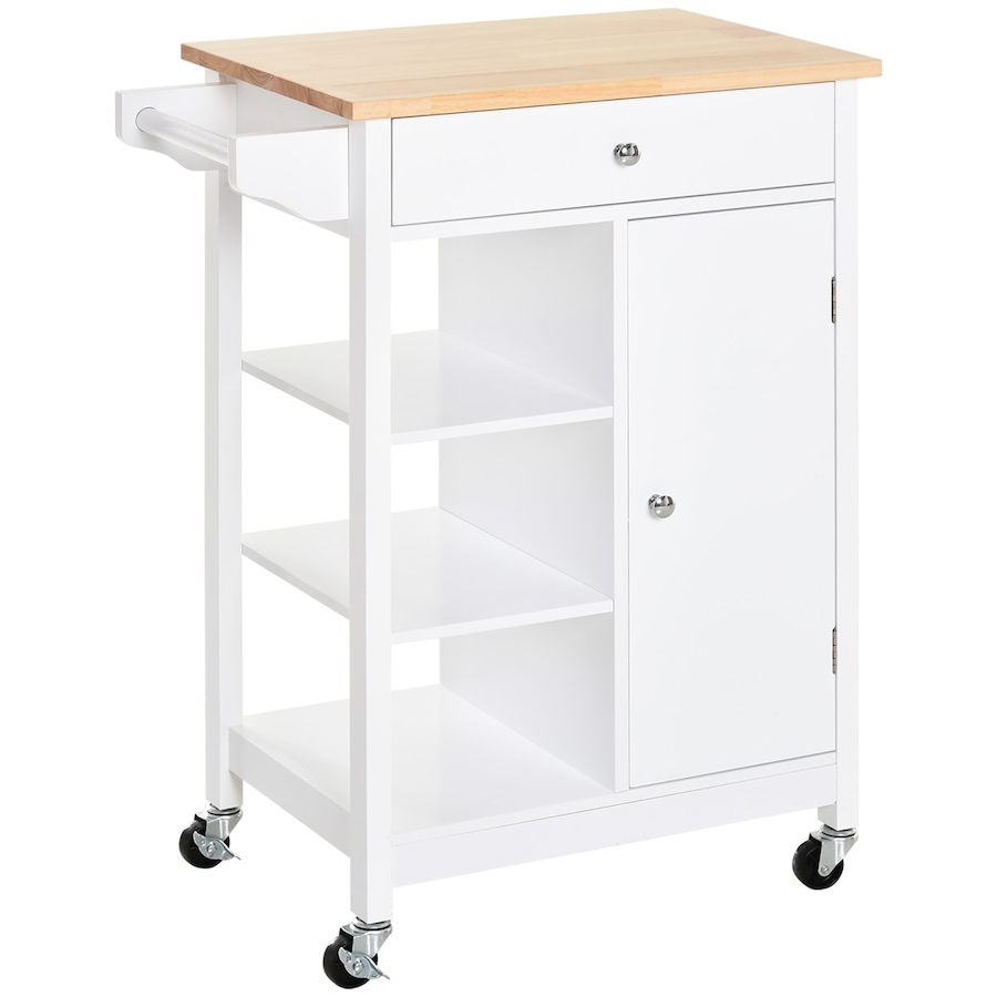 Image 997196_ST01.jpg, Product 997-196 / Price $144.99, HOMCOM Kitchen Cart Storage Trolley w/ 4 Wheels 3 Shelves Drawer from HOMCOM on TSC.ca's Home & Garden department