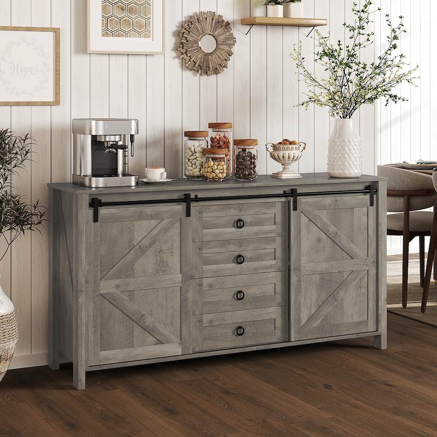 Image 997205_ALTMORE1.jpg, Product 997-205 / Price $329.99, HOMCOM Farmhouse Sideboard Buffet Cabinet with Doors Distressed Light Grey from HOMCOM on TSC.ca's Home & Garden department