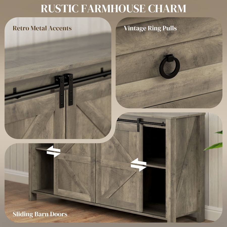 Image 997205_ALTMORE3.jpg, Product 997-205 / Price $329.99, HOMCOM Farmhouse Sideboard Buffet Cabinet with Doors Distressed Light Grey from HOMCOM on TSC.ca's Home & Garden department