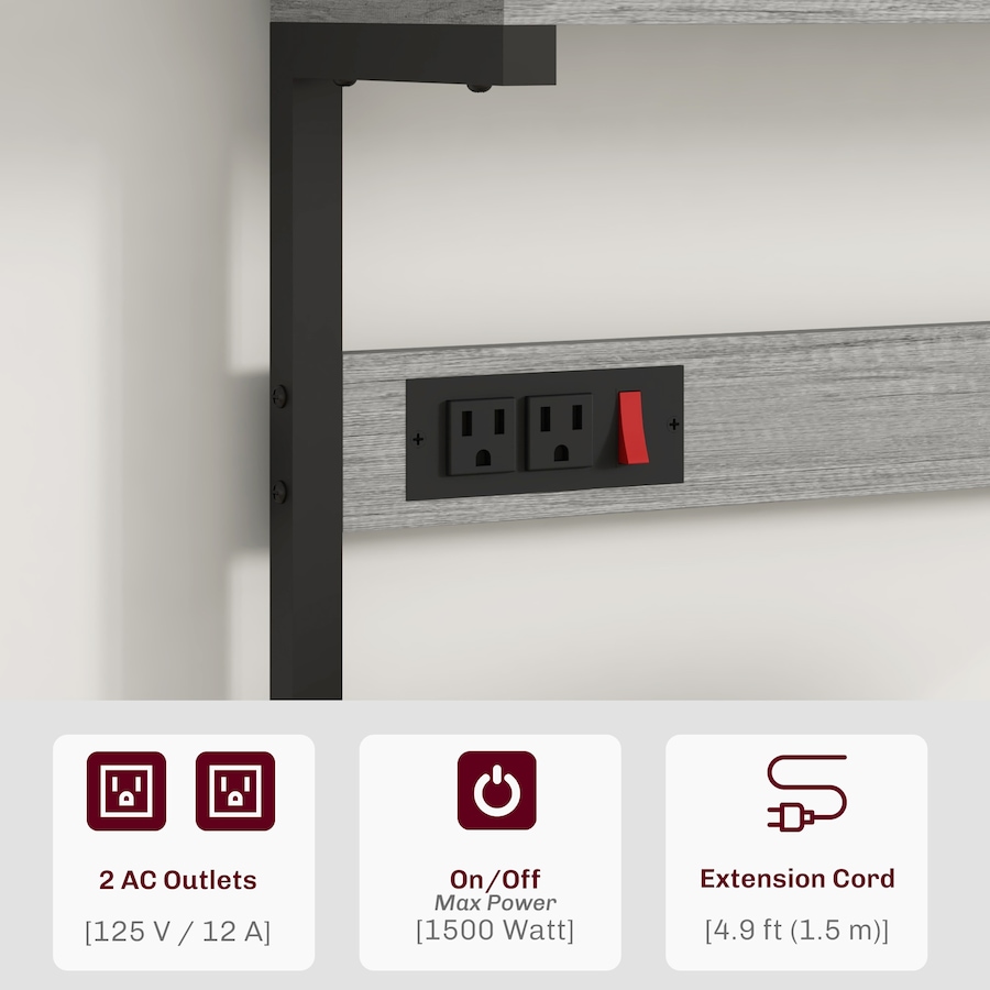 Image 997206_ALTMORE3.jpg, Product 997-206 / Price $99.99 - $104.99, HOMCOM Kitchen Bakers Rack with Power Outlet, Adjustable Shelves and Hooks from HOMCOM on TSC.ca's Home & Garden department