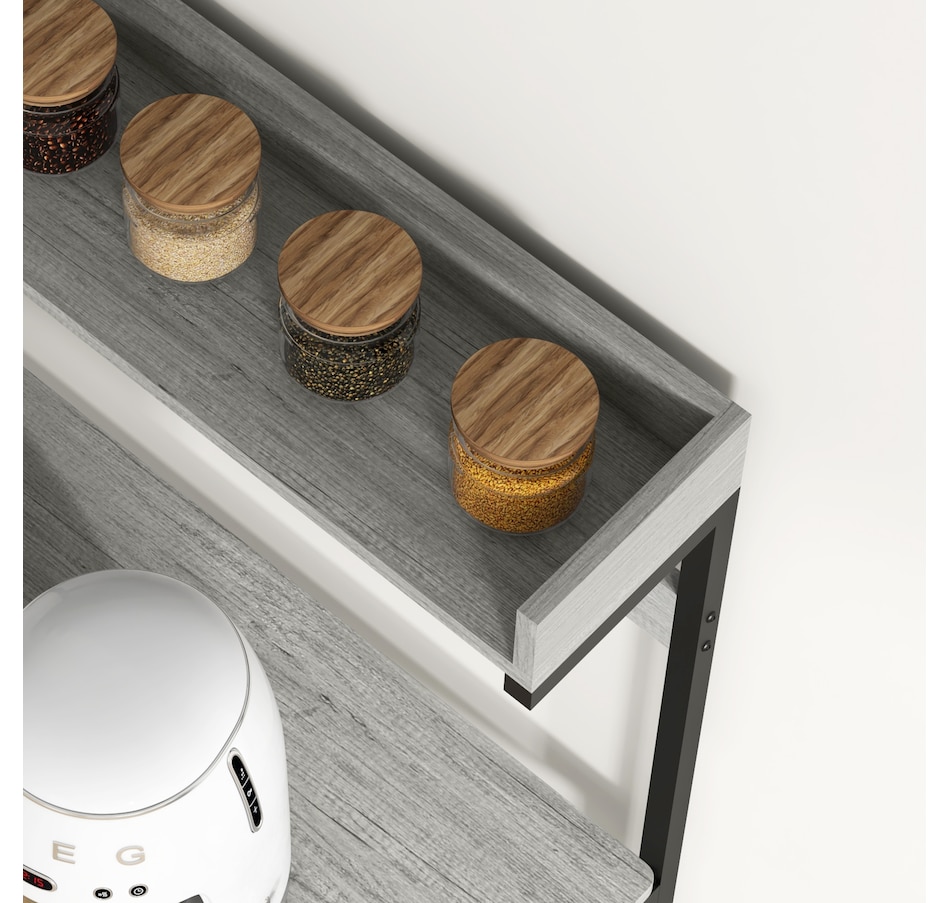 Image 997206_ALTMORE8.jpg, Product 997-206 / Price $96.99 - $104.99, HOMCOM Kitchen Bakers Rack with Power Outlet, Adjustable Shelves and Hooks from HOMCOM on TSC.ca's Home & Garden department