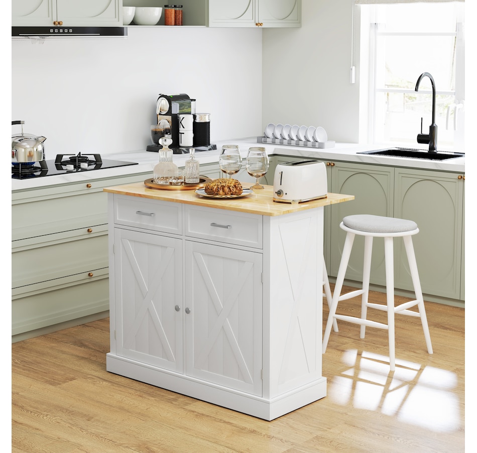 Image 997207_ALTMORE1.jpg, Product 997-207 / Price $319.99 - $389.99, HOMCOM Kitchen Island with Drop Leaf Kitchen Cart with Storage from HOMCOM on TSC.ca's Home & Garden department