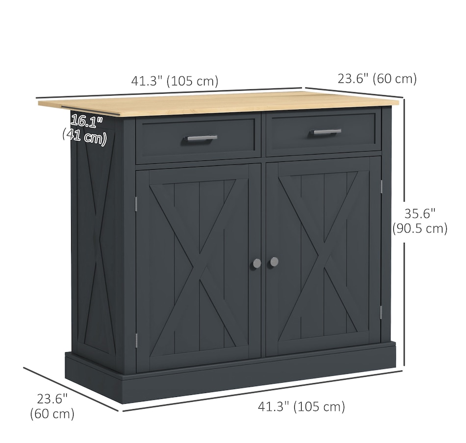Image 997207_ALTMORE10.jpg, Product 997-207 / Price $319.99 - $389.99, HOMCOM Kitchen Island with Drop Leaf Kitchen Cart with Storage from HOMCOM on TSC.ca's Home & Garden department