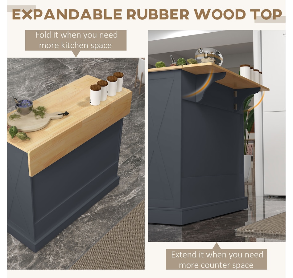 Image 997207_ALTMORE11.jpg, Product 997-207 / Price $319.99 - $389.99, HOMCOM Kitchen Island with Drop Leaf Kitchen Cart with Storage from HOMCOM on TSC.ca's Home & Garden department