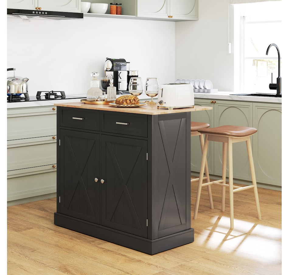 Image 997207_ALTMORE17.jpg, Product 997-207 / Price $319.99 - $389.99, HOMCOM Kitchen Island with Drop Leaf Kitchen Cart with Storage from HOMCOM on TSC.ca's Home & Garden department