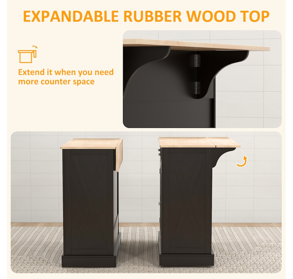 Image 997207_ALTMORE19.jpg, Product 997-207 / Price $319.99 - $389.99, HOMCOM Kitchen Island with Drop Leaf Kitchen Cart with Storage from HOMCOM on TSC.ca's Home & Garden department