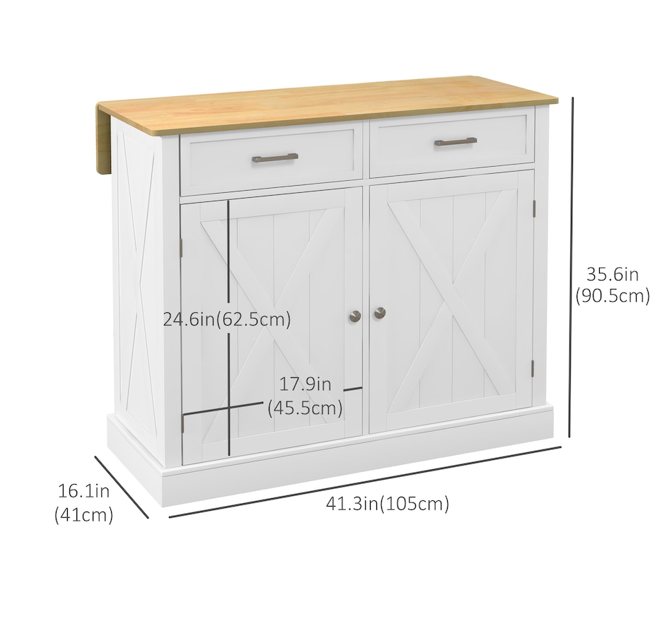 Image 997207_ALTMORE2.jpg, Product 997-207 / Price $319.99 - $389.99, HOMCOM Kitchen Island with Drop Leaf Kitchen Cart with Storage from HOMCOM on TSC.ca's Home & Garden department