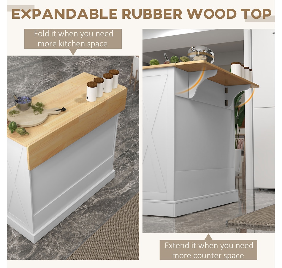 Image 997207_ALTMORE3.jpg, Product 997-207 / Price $319.99 - $389.99, HOMCOM Kitchen Island with Drop Leaf Kitchen Cart with Storage from HOMCOM on TSC.ca's Home & Garden department