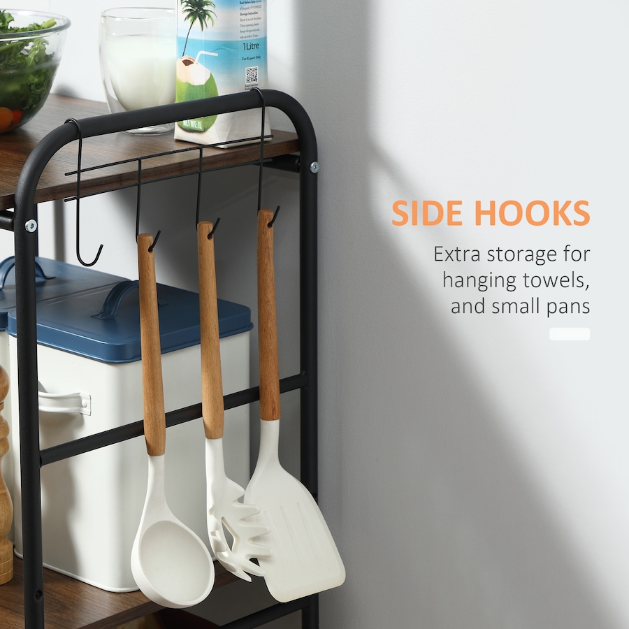 Image 997211_ALTMORE6.jpg, Product 997-211 / Price $67.99, HOMCOM 3-Tier Rolling Kitchen Cart with 2 Pull-Out Baskets & Side Hooks from HOMCOM on TSC.ca's Home & Garden department