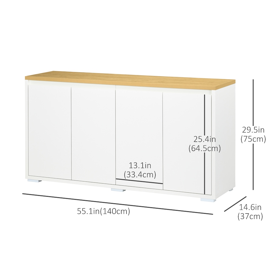 Image 997212_ALTMORE11.jpg, Product 997-212 / Price $229.99, HOMCOM Storage Cabinet Sideboard Buffet Cabinet with 4 Doors White from HOMCOM on TSC.ca's Home & Garden department