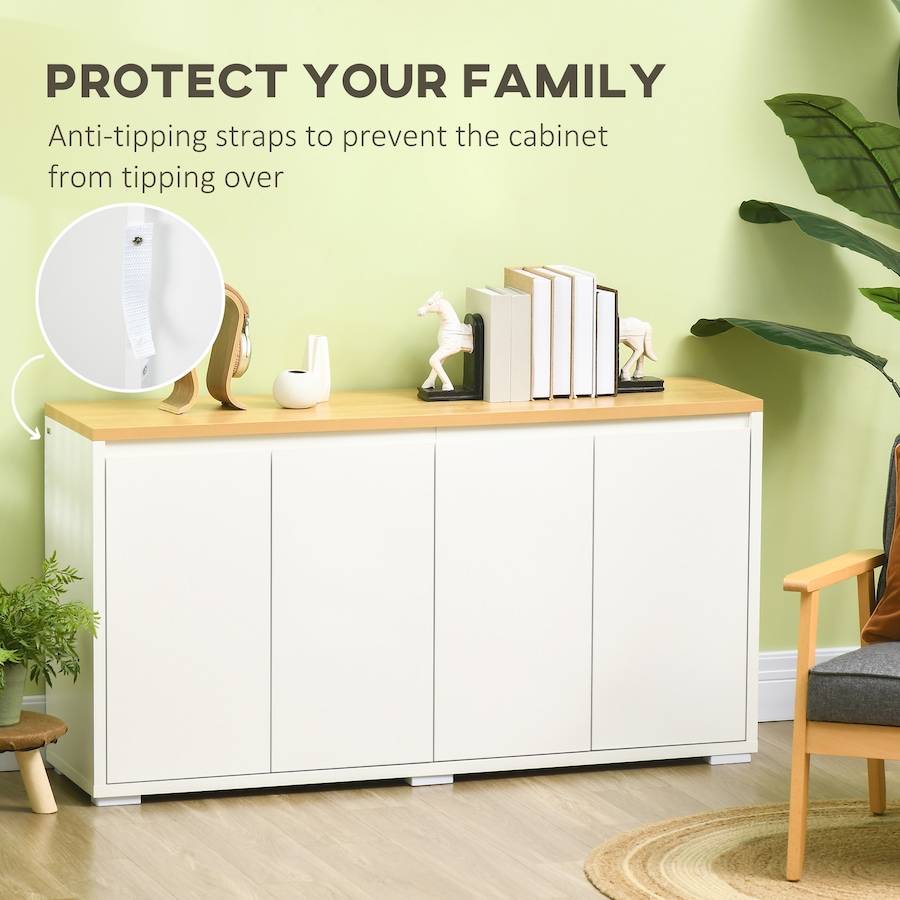 Image 997212_ALTMORE15.jpg, Product 997-212 / Price $229.99, HOMCOM Storage Cabinet Sideboard Buffet Cabinet with 4 Doors White from HOMCOM on TSC.ca's Home & Garden department