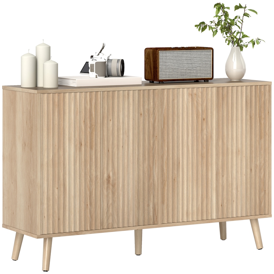 Image 997213.jpg, Product 997-213 / Price $229.99, HOMCOM Sideboard Modern Fluted Buffet Cabinet with Adjustable Shelves Oak from HOMCOM on TSC.ca's Home & Garden department