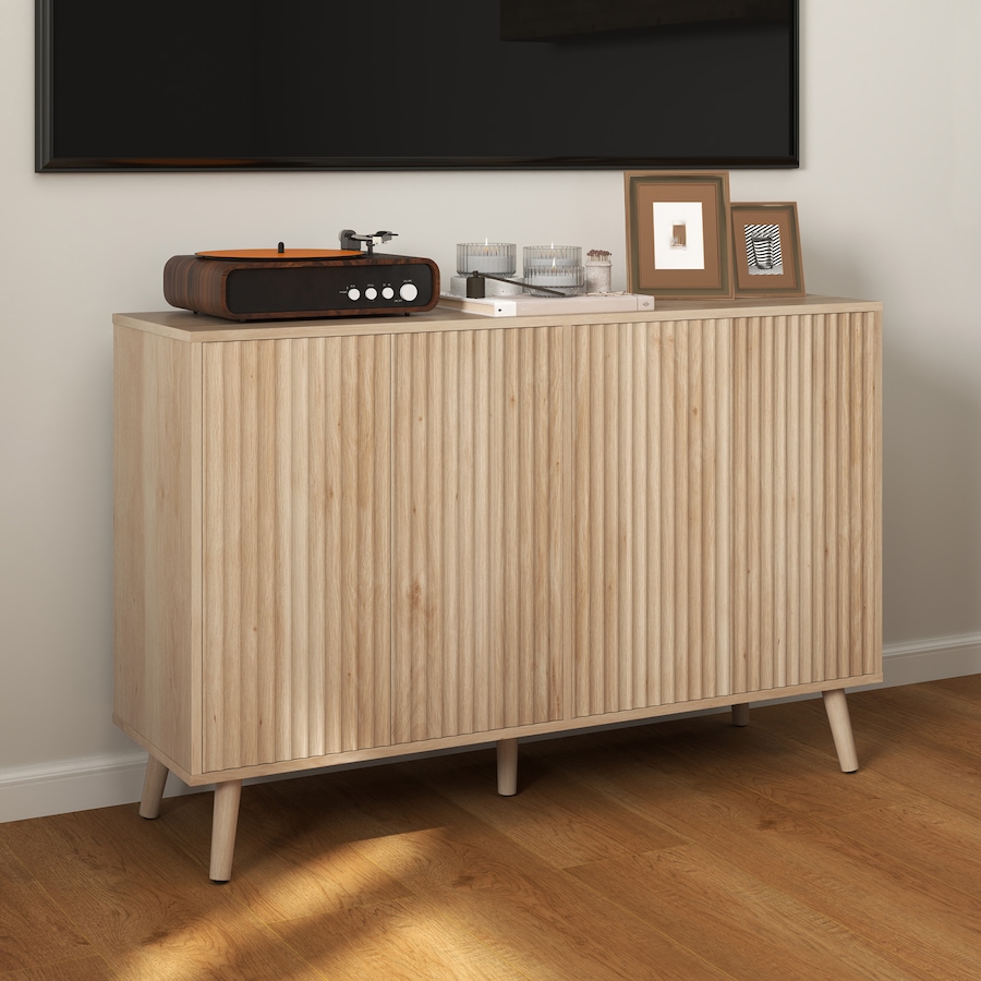 Image 997213_ALTMORE1.jpg, Product 997-213 / Price $229.99, HOMCOM Sideboard Modern Fluted Buffet Cabinet with Adjustable Shelves Oak from HOMCOM on TSC.ca's Home & Garden department