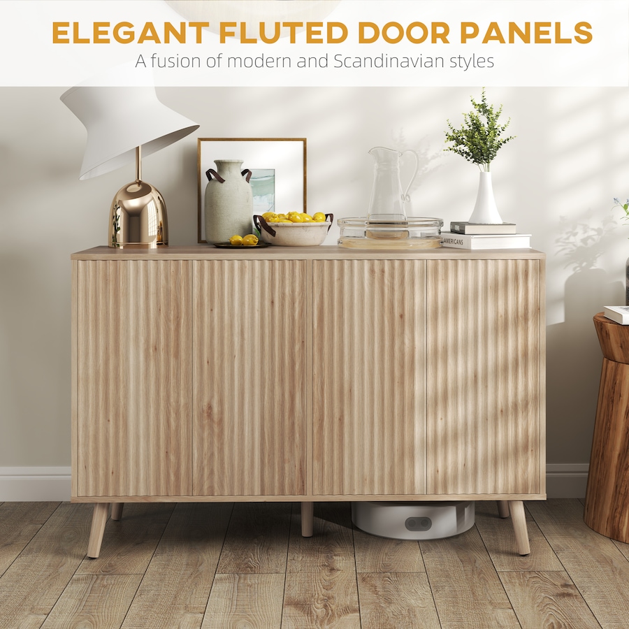 Image 997213_ALTMORE3.jpg, Product 997-213 / Price $229.99, HOMCOM Sideboard Modern Fluted Buffet Cabinet with Adjustable Shelves Oak from HOMCOM on TSC.ca's Home & Garden department