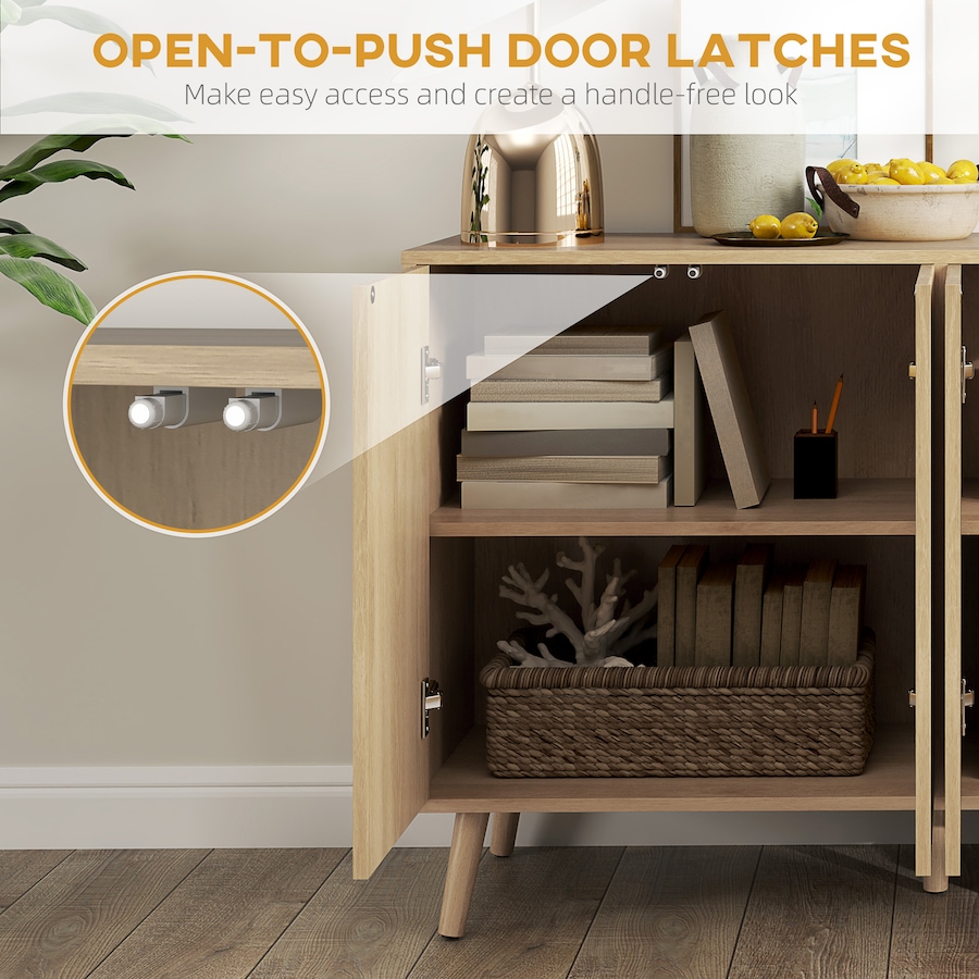 Image 997213_ALTMORE5.jpg, Product 997-213 / Price $229.99, HOMCOM Sideboard Modern Fluted Buffet Cabinet with Adjustable Shelves Oak from HOMCOM on TSC.ca's Home & Garden department