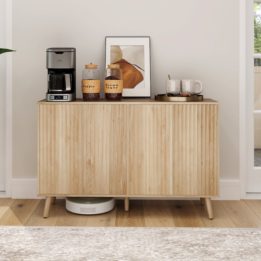 Image 997213_ALTMORE8.jpg, Product 997-213 / Price $229.99, HOMCOM Sideboard Modern Fluted Buffet Cabinet with Adjustable Shelves Oak from HOMCOM on TSC.ca's Home & Garden department