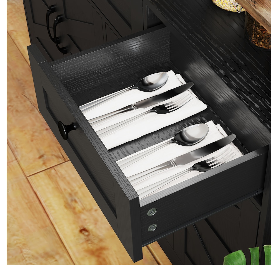 Image 997218_ALTMORE7.jpg, Product 997-218 / Price $239.99, HOMCOM Sideboard, Buffet Cabinet with 4 Barn Doors and 3 Drawers Black from HOMCOM on TSC.ca's Home & Garden department