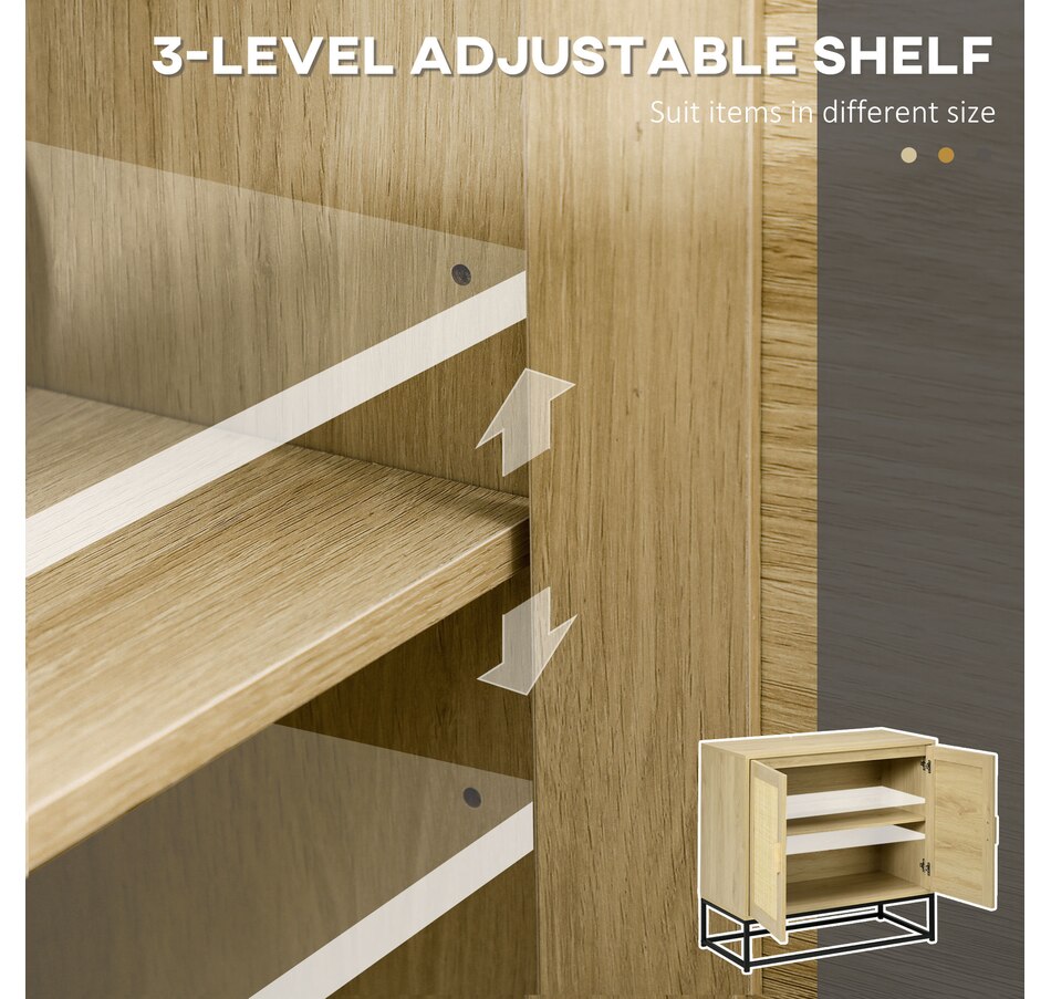 Image 997221_ALTMORE4.jpg, Product 997-221 / Price $124.99, HOMCOM Wood Sideboard Storage Cabinet w/ Rattan Doors, Adjustable Shelf from HOMCOM on TSC.ca's Home & Garden department