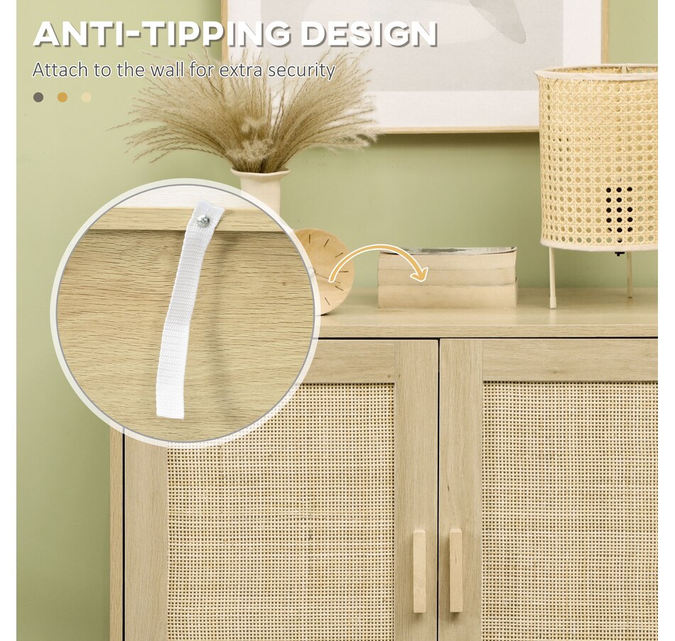 Image 997221_ALTMORE6.jpg, Product 997-221 / Price $124.99, HOMCOM Wood Sideboard Storage Cabinet w/ Rattan Doors, Adjustable Shelf from HOMCOM on TSC.ca's Home & Garden department