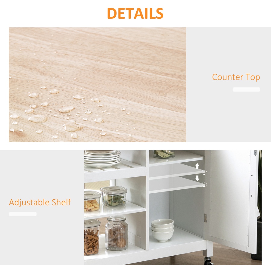 Image 997223_ALTMORE6.jpg, Product 997-223 / Price $144.99, HOMCOM Kitchen Cart on Wheels with Embossed Door Panel, Drawer, White from HOMCOM on TSC.ca's Home & Garden department
