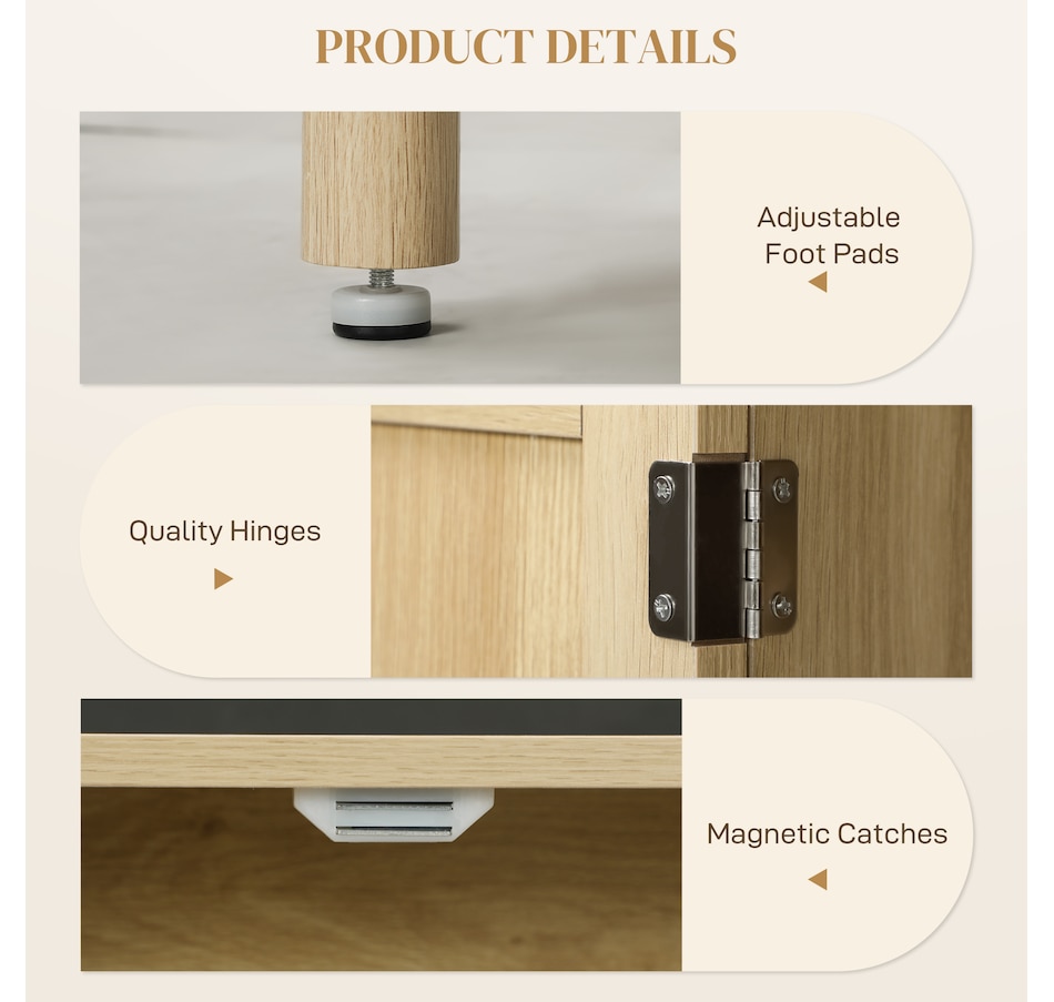 Image 997225_ALTMORE6.jpg, Product 997-225 / Price $199.99, HOMCOM Bohemian Sideboard with 3 Rattan Doors and Shelves Oak from HOMCOM on TSC.ca's Home & Garden department