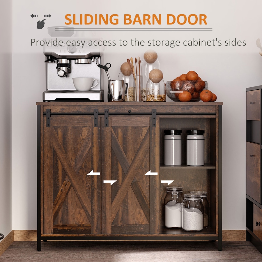 Image 997227_ALTMORE4.jpg, Product 997-227 / Price $249.99, HOMCOM Industrial Buffet Cabinet Kitchen Sideboard with Sliding Barn Doors from HOMCOM on TSC.ca's Home & Garden department