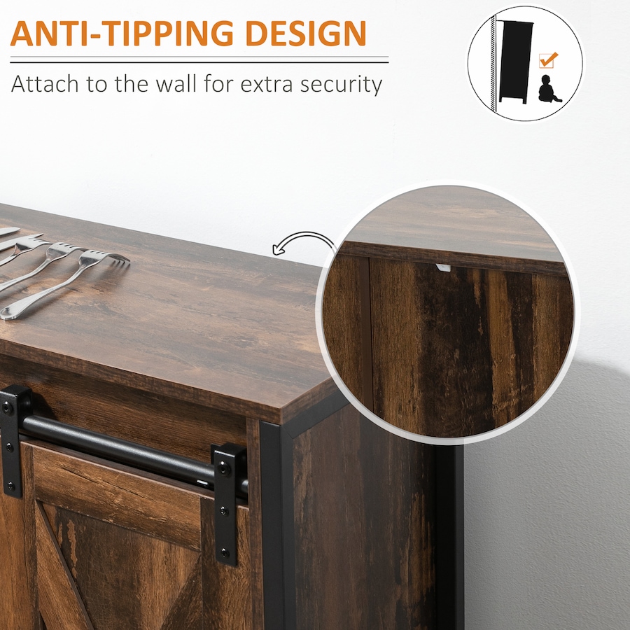 Image 997227_ALTMORE6.jpg, Product 997-227 / Price $249.99, HOMCOM Industrial Buffet Cabinet Kitchen Sideboard with Sliding Barn Doors from HOMCOM on TSC.ca's Home & Garden department