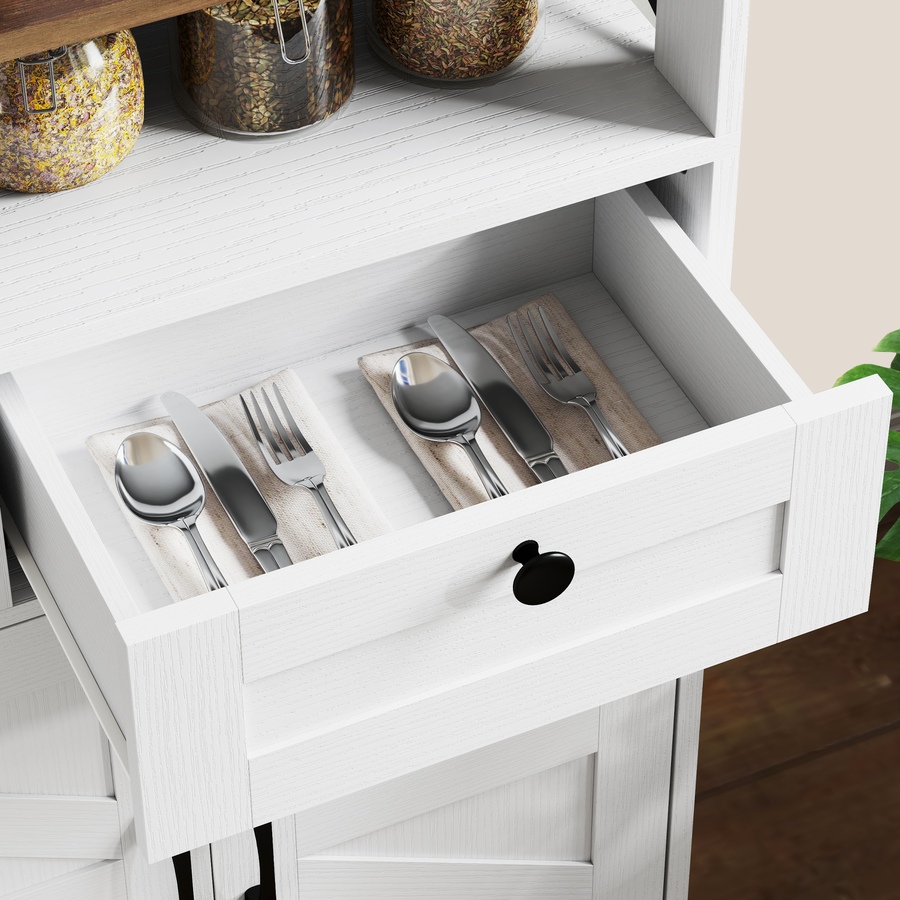 Image 997231_ALTMORE8.jpg, Product 997-231 / Price $229.99, HOMCOM Sideboard, Buffet Cabinet with 4 Barn Doors and 3 Drawers White from HOMCOM on TSC.ca's Home & Garden department