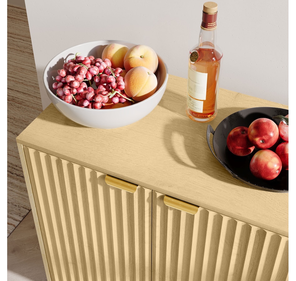 Image 997234_ALTMORE16.jpg, Product 997-234 / Price $299.99, 55" Modern Sideboard Buffet Cabinet with Fluted Doors Wood Legs Nature Wood from HOMCOM on TSC.ca's Home & Garden department