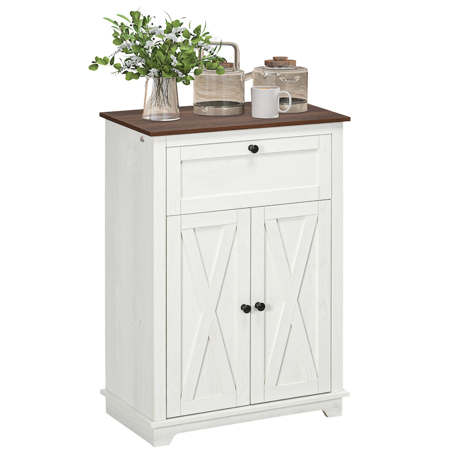 Image 997239.jpg, Product 997-239 / Price $139.99, HOMCOM Farmhouse Storage Cabinet, Sideboard with Drawer and Doors, White from HOMCOM on TSC.ca's Home & Garden department