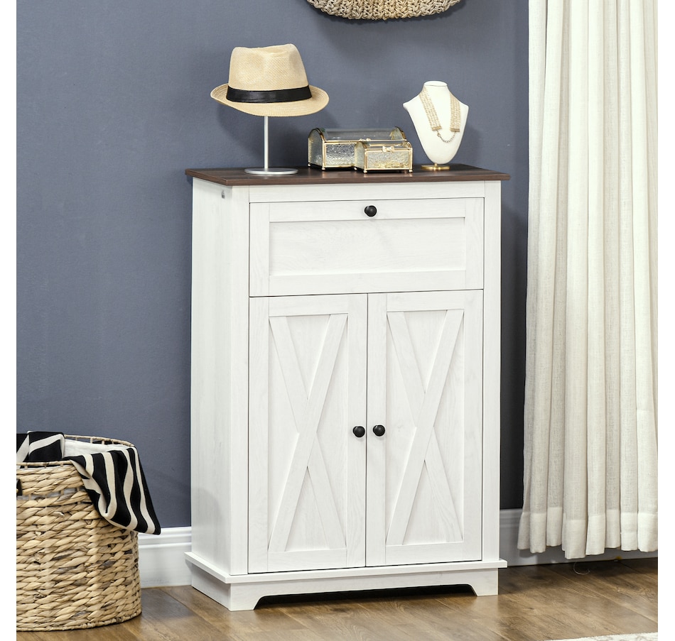 Image 997239_ALTMORE1.jpg, Product 997-239 / Price $141.99, HOMCOM Farmhouse Storage Cabinet, Sideboard with Drawer and Doors, White from HOMCOM on TSC.ca's Home & Garden department