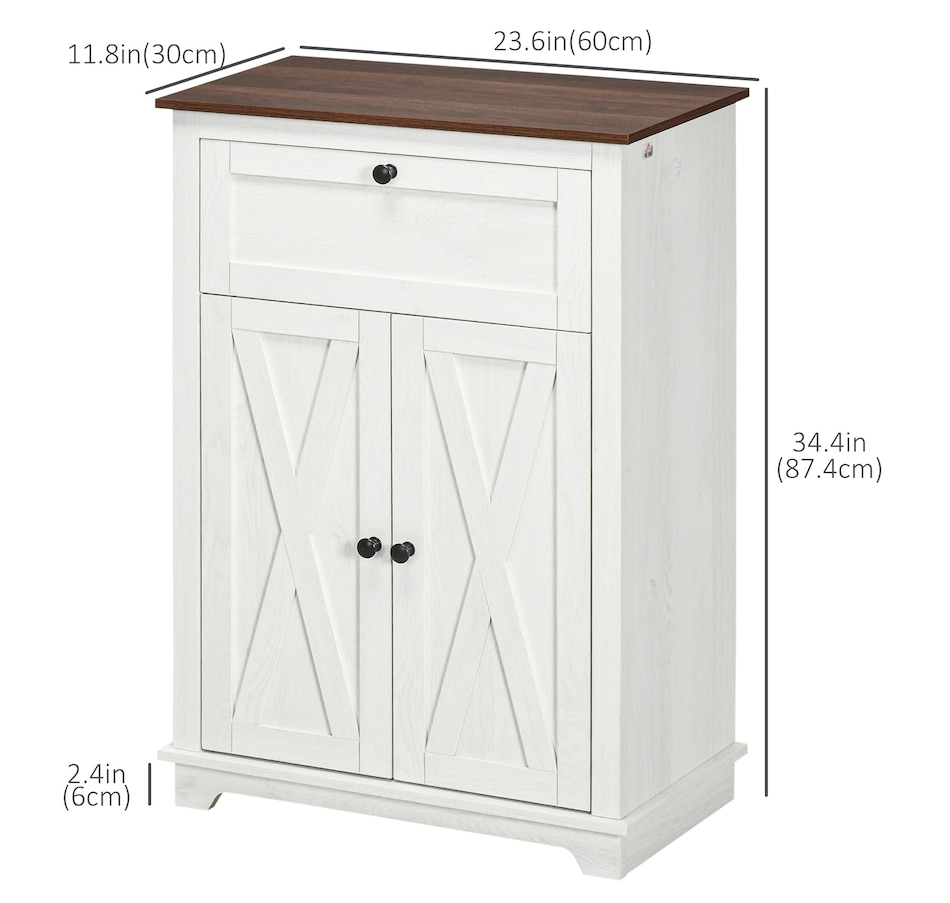 Image 997239_ALTMORE2.jpg, Product 997-239 / Price $141.99, HOMCOM Farmhouse Storage Cabinet, Sideboard with Drawer and Doors, White from HOMCOM on TSC.ca's Home & Garden department