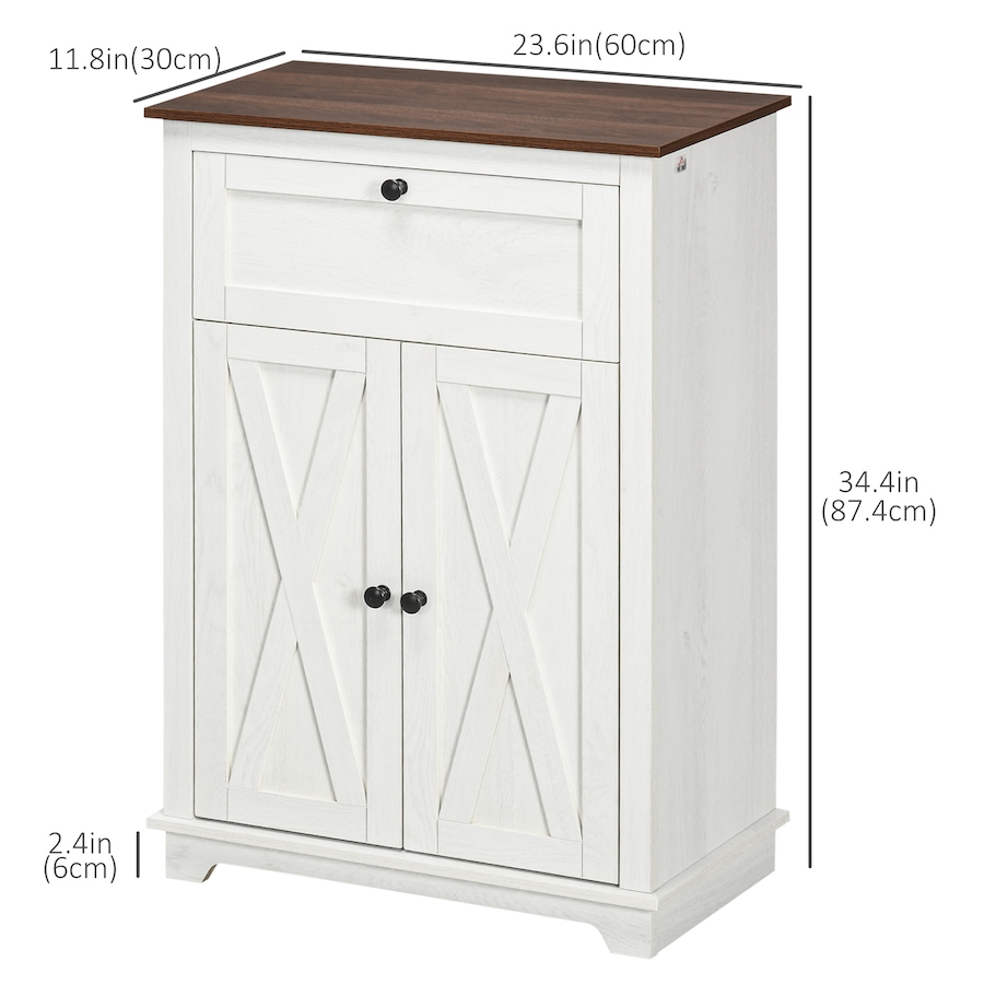 Image 997239_ALTMORE2.jpg, Product 997-239 / Price $139.99, HOMCOM Farmhouse Storage Cabinet, Sideboard with Drawer and Doors, White from HOMCOM on TSC.ca's Home & Garden department