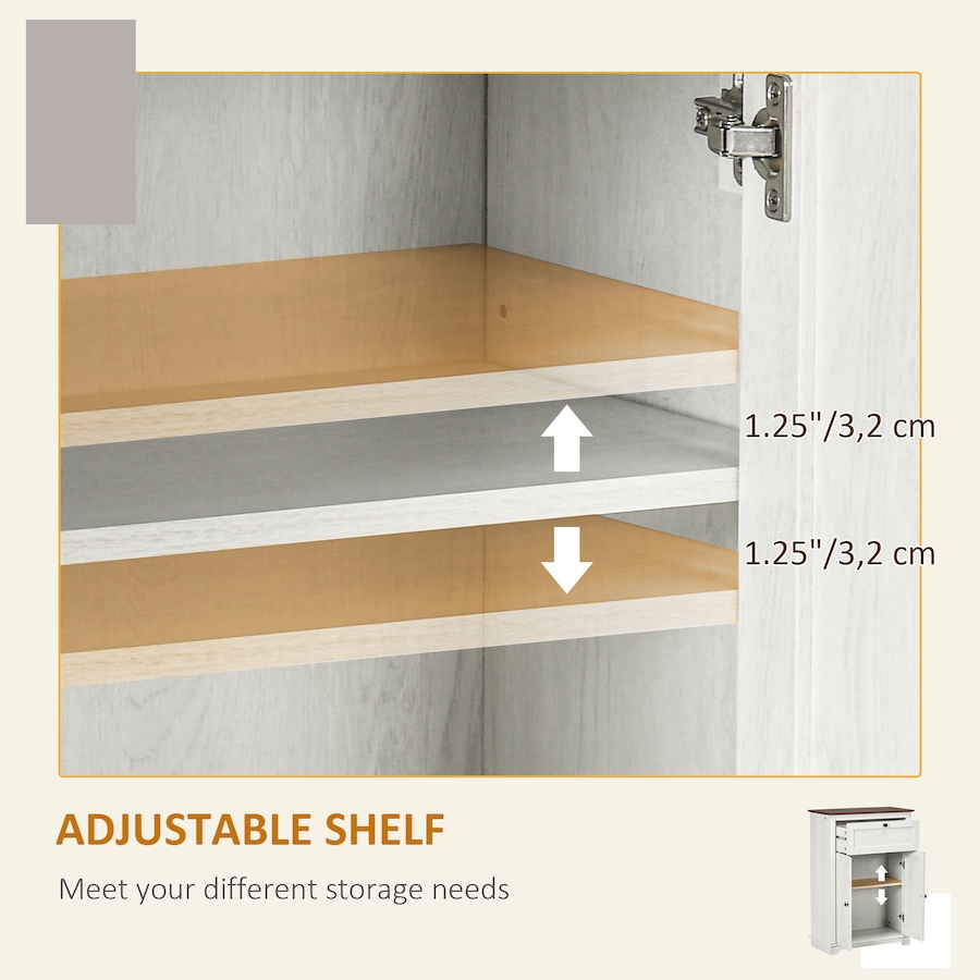Image 997239_ALTMORE4.jpg, Product 997-239 / Price $139.99, HOMCOM Farmhouse Storage Cabinet, Sideboard with Drawer and Doors, White from HOMCOM on TSC.ca's Home & Garden department
