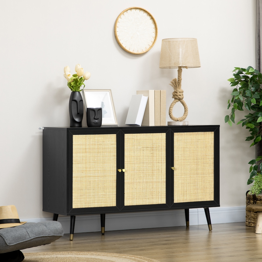 Image 997246_ALTMORE1.jpg, Product 997-246 / Price $189.99 - $199.99, HOMCOM Boho Sideboard Buffet Cabinet with Decorative Rattan Doors, Black from HOMCOM on TSC.ca's Home & Garden department