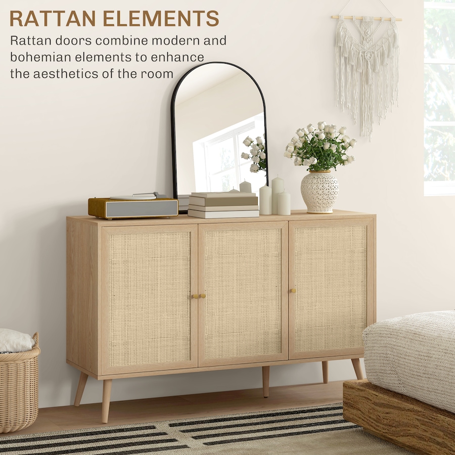 Image 997246_ALTMORE11.jpg, Product 997-246 / Price $189.99 - $199.99, HOMCOM Boho Sideboard Buffet Cabinet with Decorative Rattan Doors, Black from HOMCOM on TSC.ca's Home & Garden department