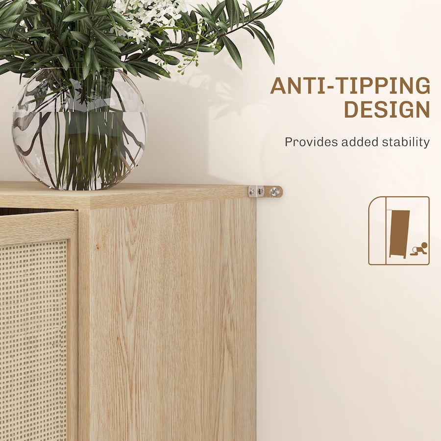 Image 997246_ALTMORE13.jpg, Product 997-246 / Price $189.99 - $199.99, HOMCOM Boho Sideboard Buffet Cabinet with Decorative Rattan Doors, Black from HOMCOM on TSC.ca's Home & Garden department